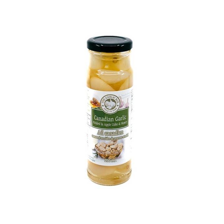 Canadian Pickled Garlic Cloves with Apple Cider & Honey for wholesale by The Garlic Box