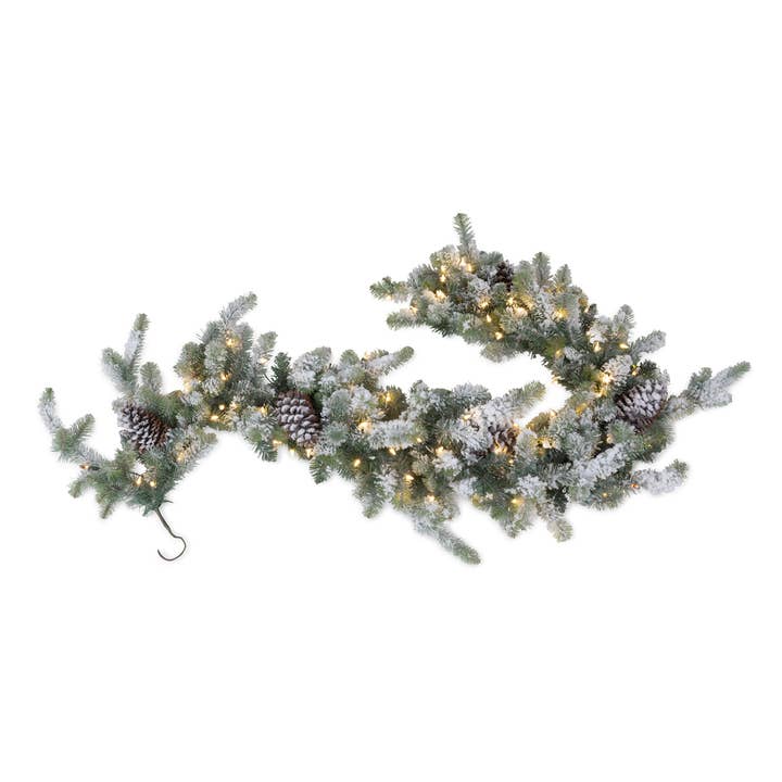 Blue Spruce Garland LED with Snow, 6' for wholesale by Park Hill Collection