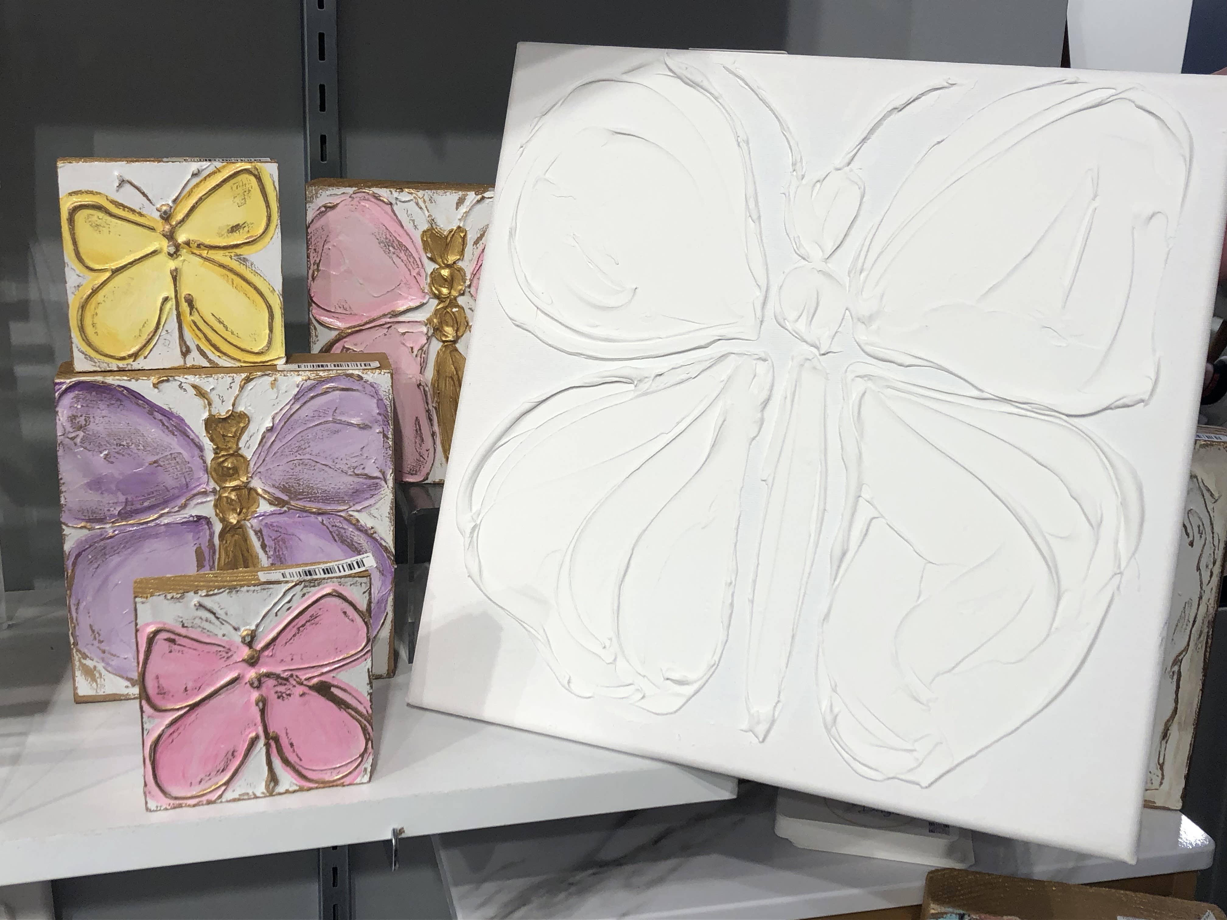 Coddiwomple - Wholesale DIY Craft Kit - Paint Your Own Canvas 12x12 butterfly bunny floral wreath0