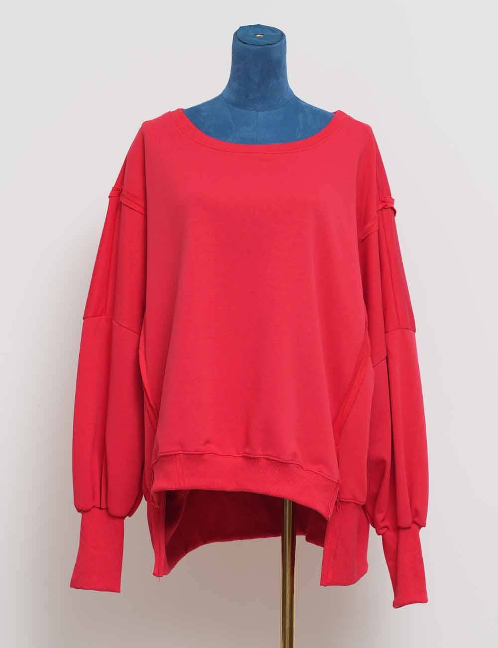 Sweetkama – wholesale Sweatshirt - Dam – Enfärgad oregelbunden Slouchy tröja för damer SKT38518