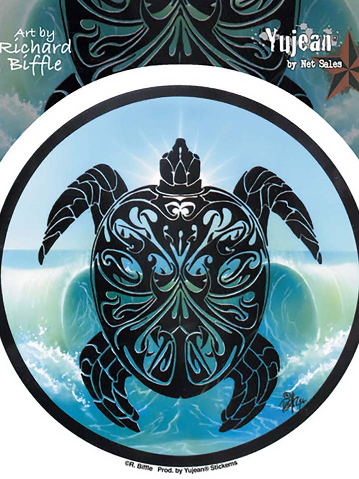 Tribal Sea Turtle Sticker 4.75" for wholesale by Sunshine Joy