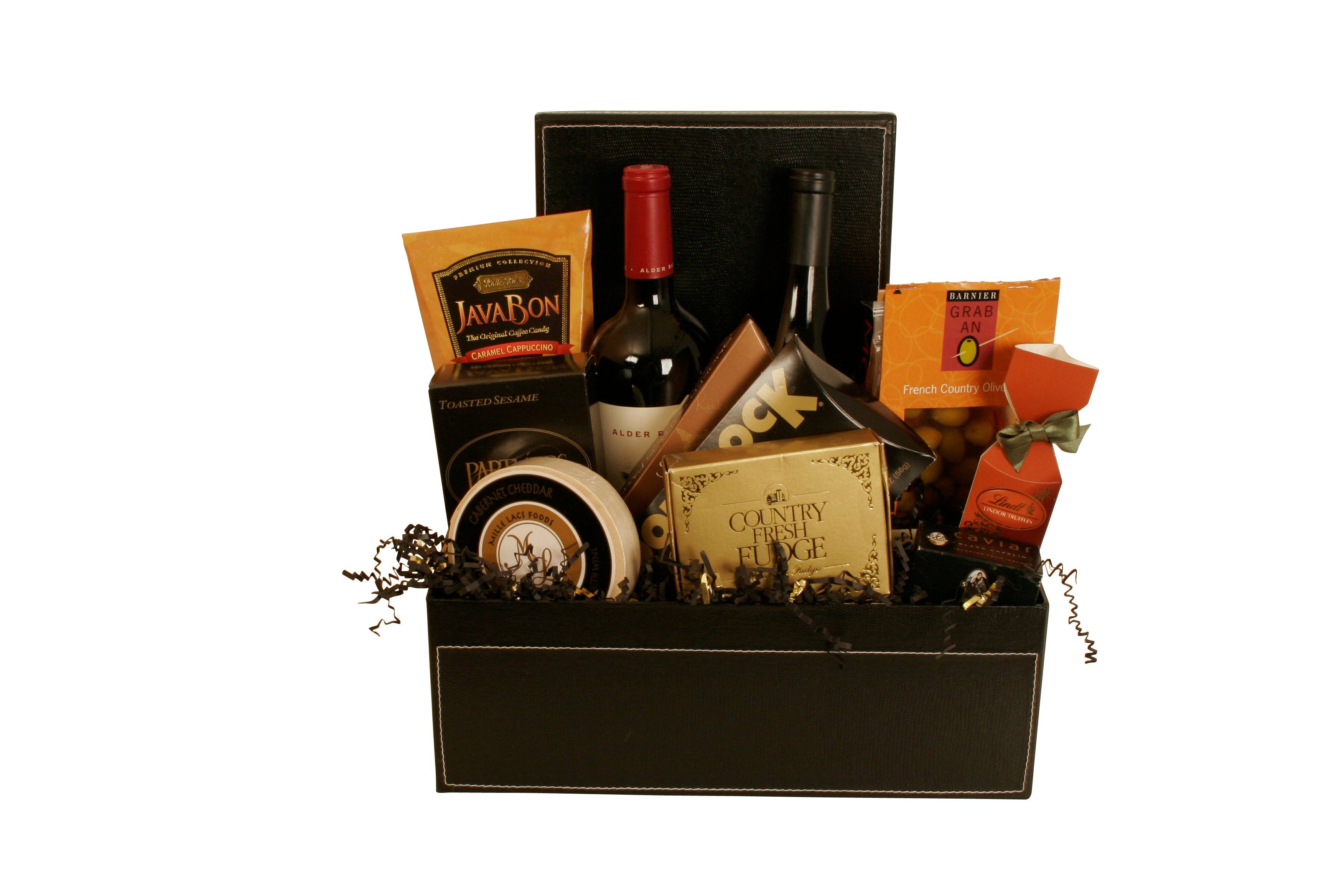 WALD IMPORTS - Wholesale Gift Box - 14" Black Embossed Paperboard Box W/Lid