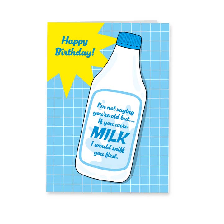 Glückwunschkarte zum Geburtstag - Sniff Milk für den Großhandel von Deadpixel