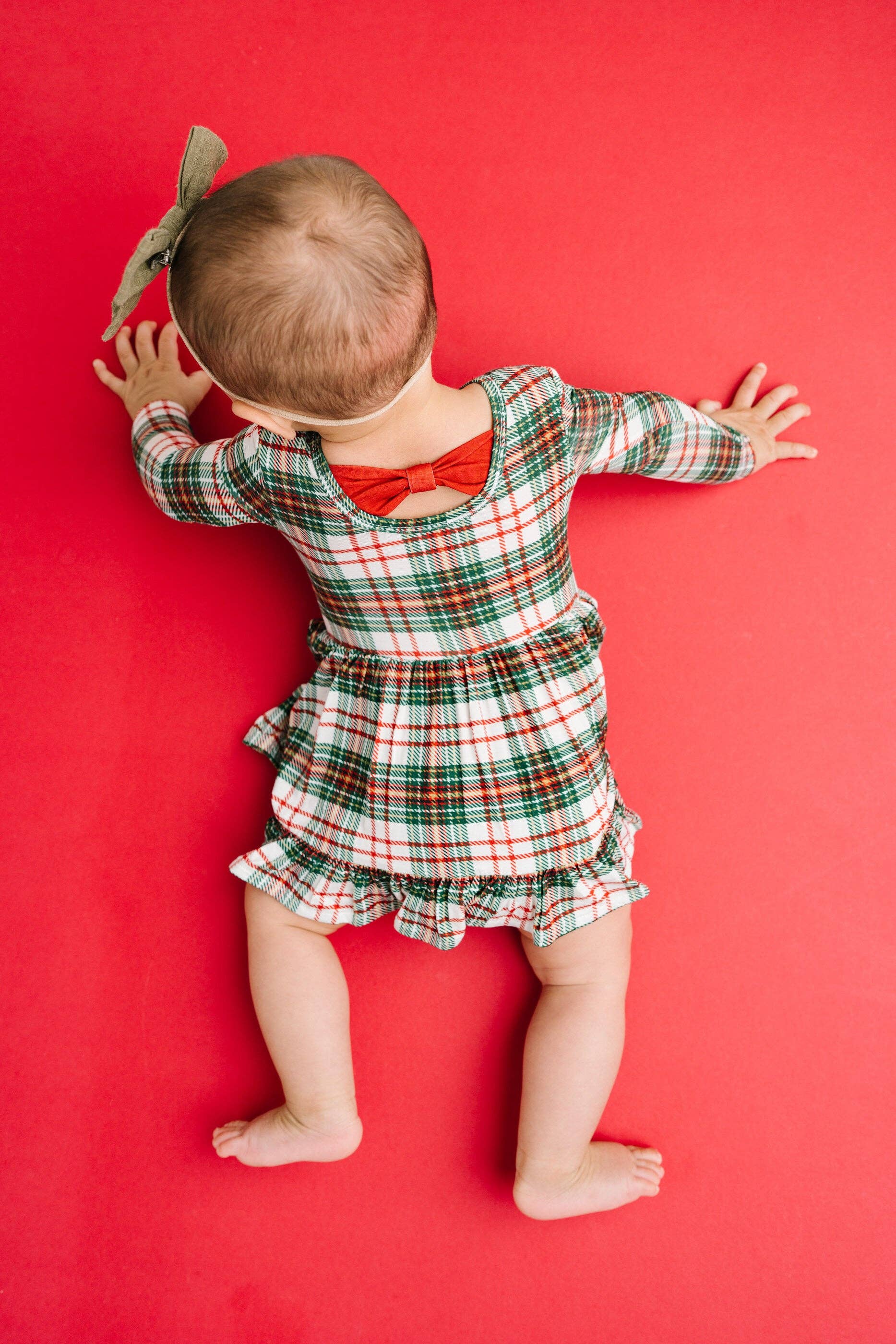 Little One Shop - Wholesale Dress - Baby - Christmas Plaid Bodysuit Bamboo Dress7