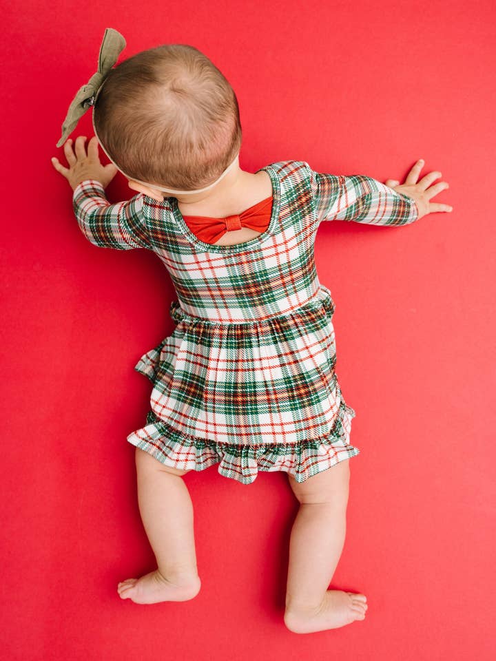 Little One Shop - Wholesale Dress - Baby - Christmas Plaid Bodysuit Bamboo Dress7