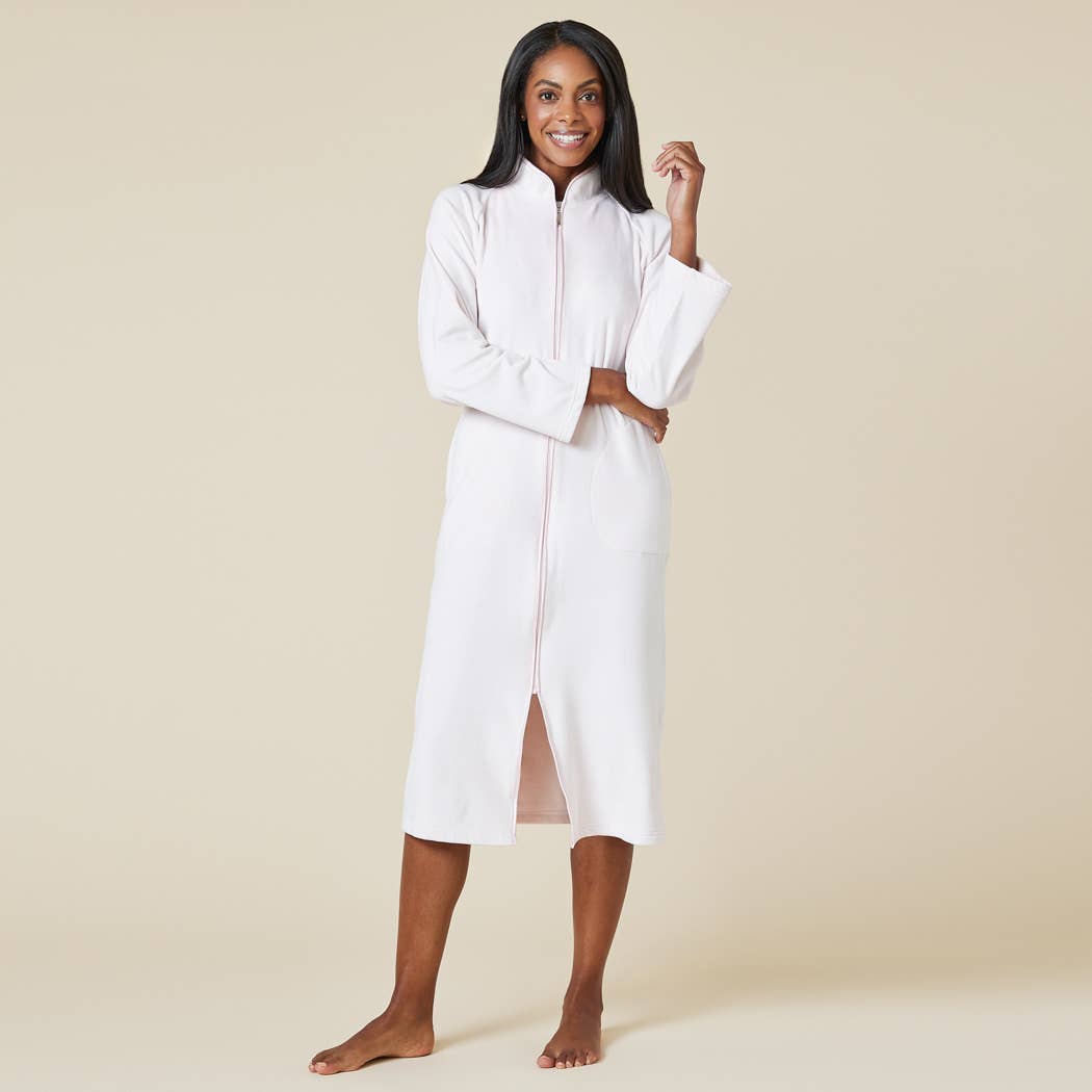 Softies - Wholesale Robe - Women's - Women's Serenity Zip Robe with Standup Mandarin Collar4