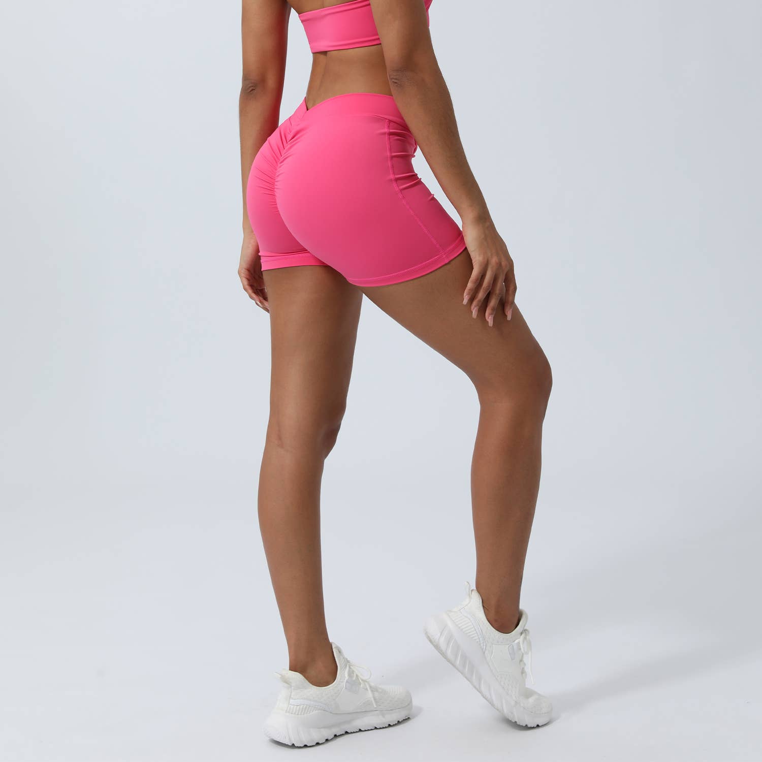 Sodalemon - Wholesale Athletic Shorts - Women's - Women V-Cross Waist Butt Lifting Yoga Shorts7