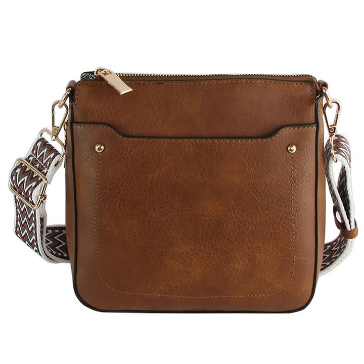 Collections by Fame Accessories – bolsa tiracolo - Mulher por atacado – Bolsa Mensageiro a Tiracolo de Couro com Alça Boho7
