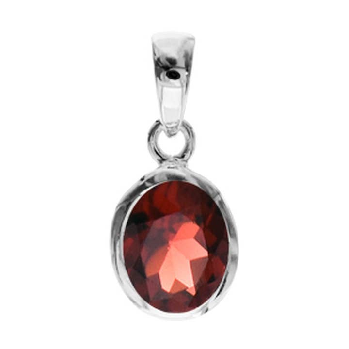 Samira granaat ovale hanger voor wholesale door Kali Ma Designs - Sterling Silver Jewellery