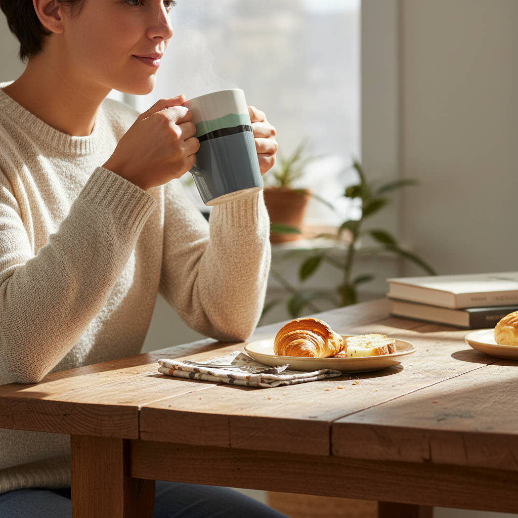 Kadra Kitchenware - Wholesale Coffee Mug - Vikko - Wave Green/Blue, Fine Porcelain, Mug, 12 oz1