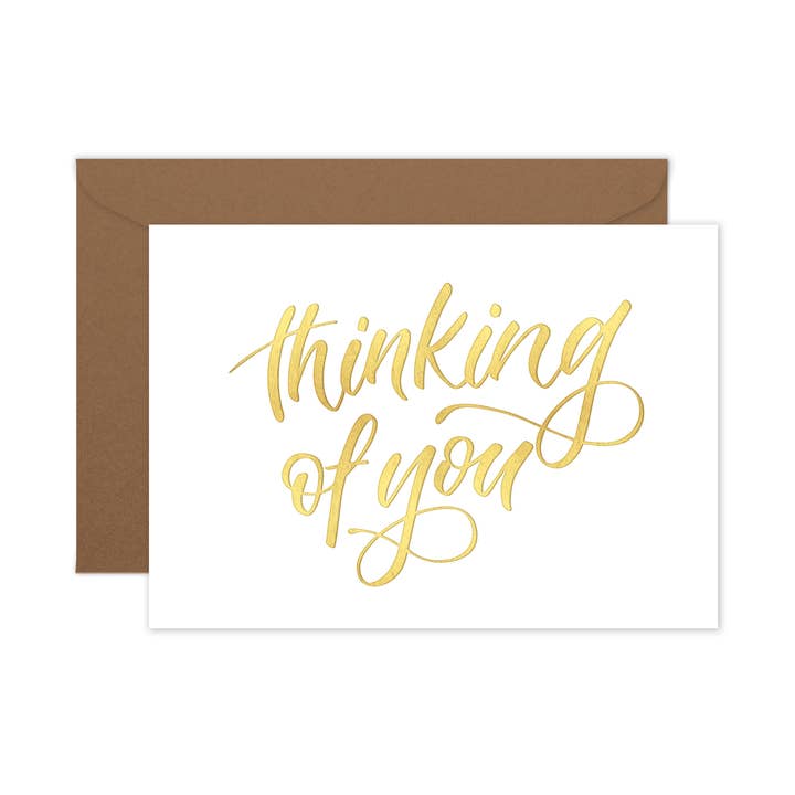 Thinking Of You Gold - Carte de vœux de condoléances pour la vente par littlehoothoot