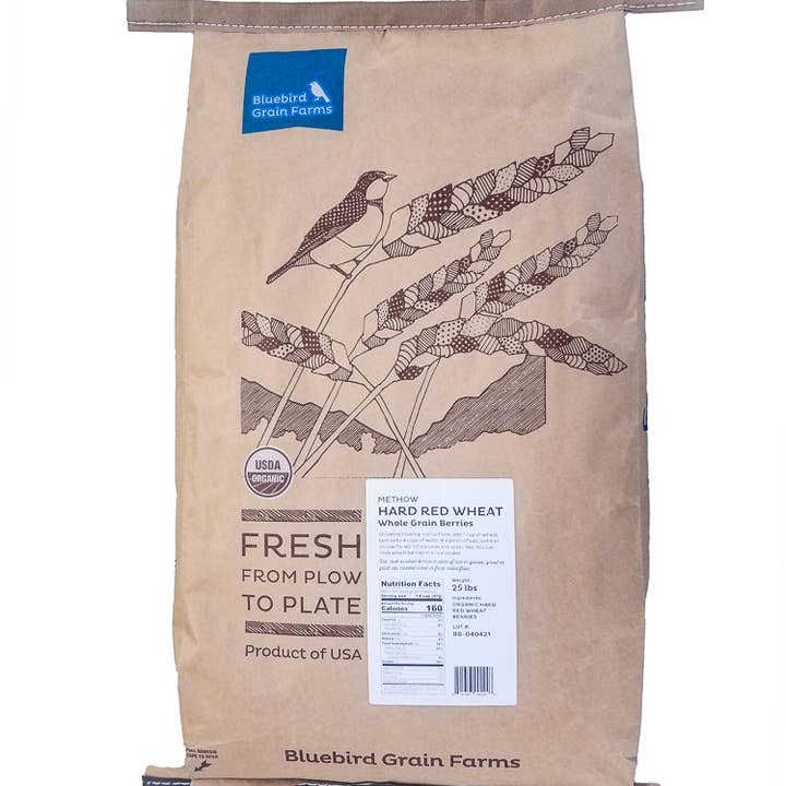 Organic Hard Red Wheat Berries - 25 lb for wholesale by Bluebird Grain Farms