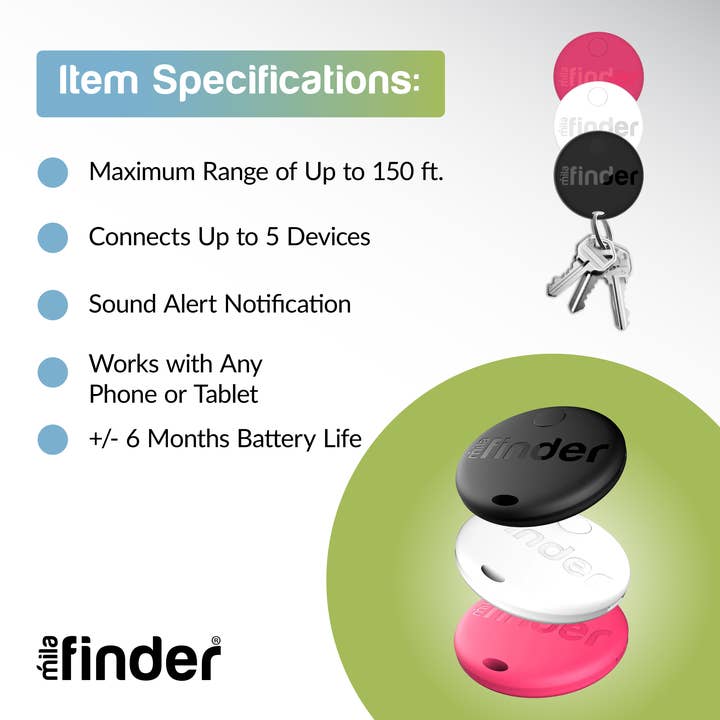 Mila Wholesale - Wholesale Retailer Display - Accessories - Mila Finder Bluetooth® Key Finder Bundle- FREE display