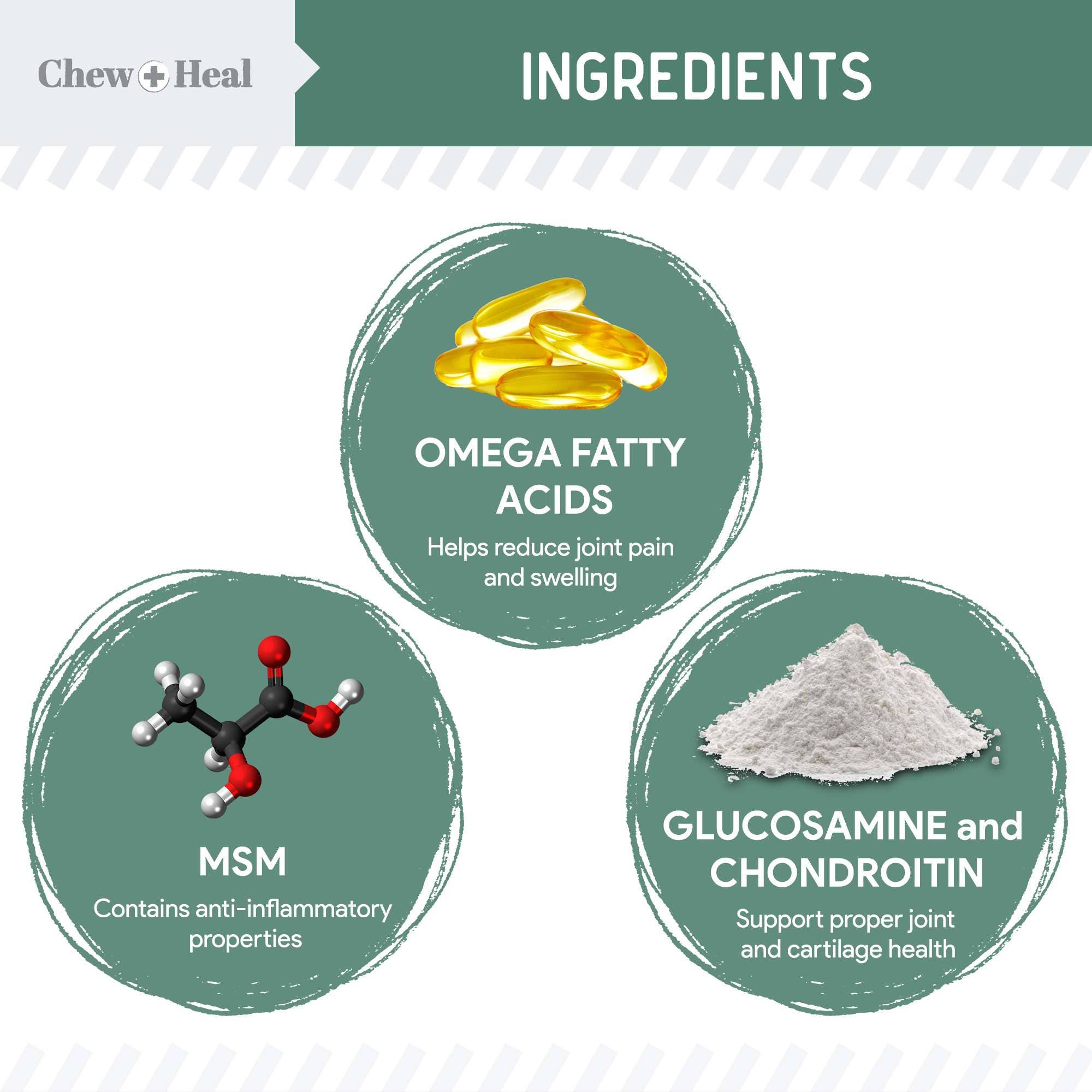 Chew + Heal - Wholesale Pet Supplement - Dog - Senior Advanced Hip and Joint Soft Chews - Upgraded Formula2