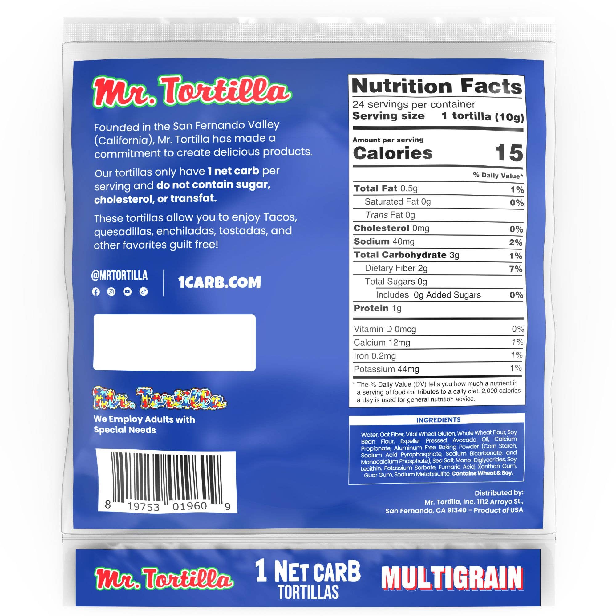 Mr. Tortilla - Wholesale Bread/Tortilla - 1 Carb Tortilla, 36 Packs (24 Tortillas per Pack)8