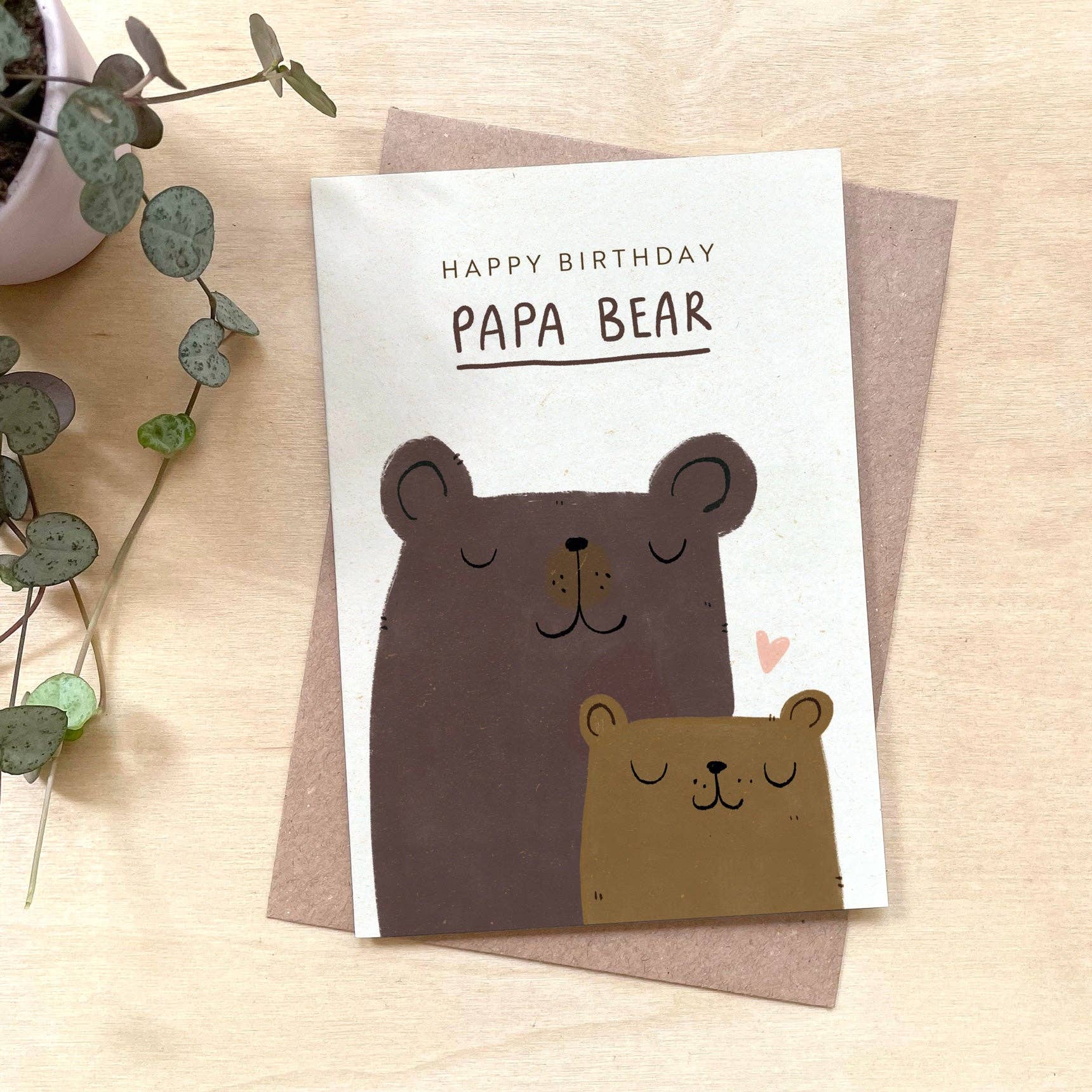 Coffee Cup Cards – wholesale Birthday card – 'Happy Birthday Papa Bear' Recycled Coffee Cup Card0