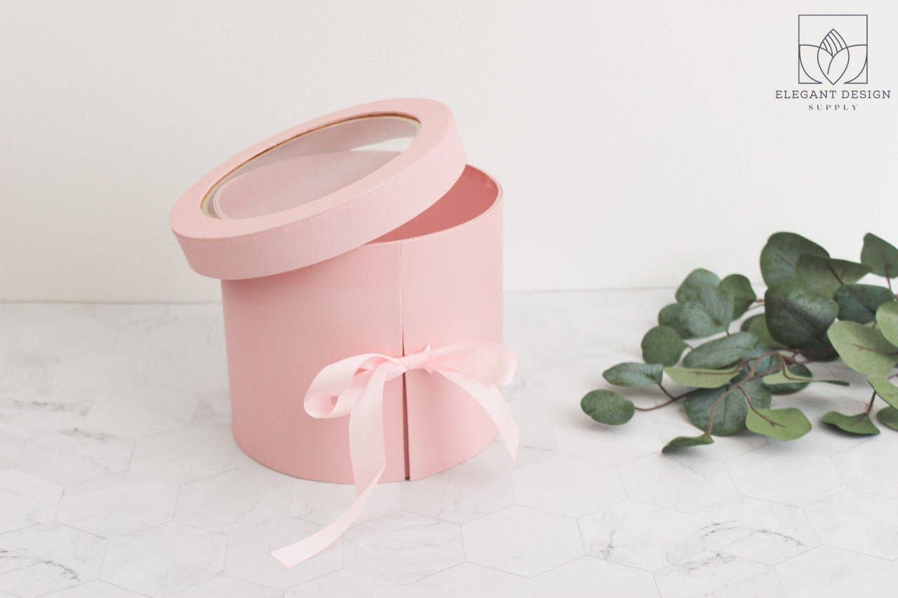 Elegant Design Supply – Engroshandel Gaveæske – To lag rund blomsterkasse med klart låg35