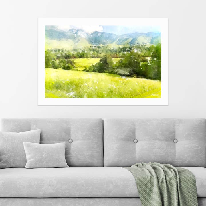 Stampe artistiche giclée, Great Smoky Mountains, Cades Cove per la vendita all'ingrosso da parte di G.O.A.T House of Creative