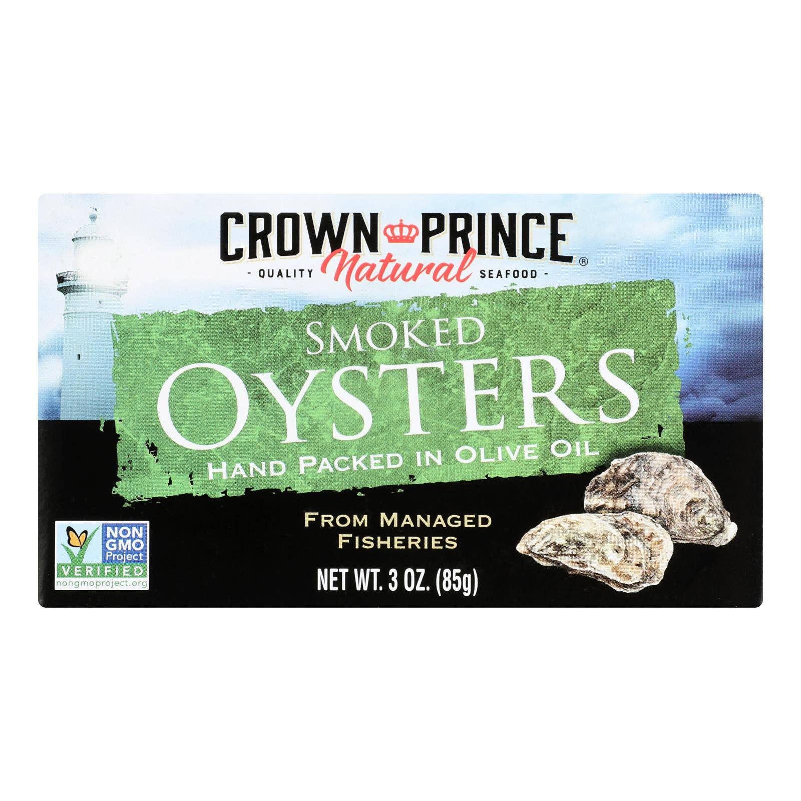 Everyday Supply Co - Wholesale Fish/Seafood - Crown Prince Smoked Oysters in Olive Oil, 3 Oz, Pack of 180