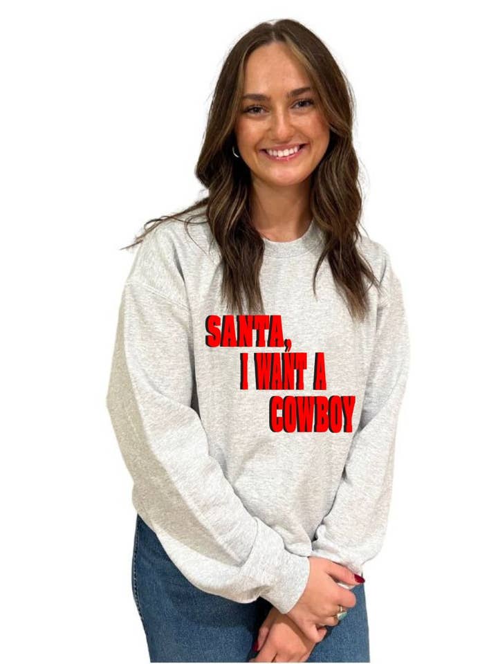 Santa, I want a cowboy Crew for wholesale by Bar A Apparel