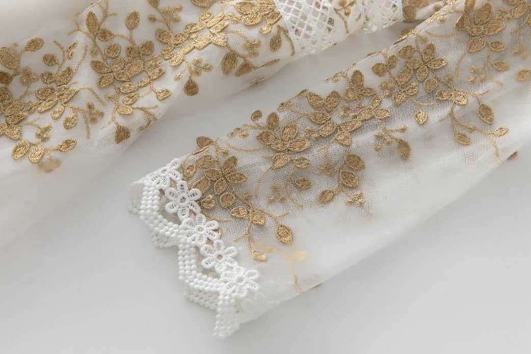 Productseeker – wholesale Gown – Women's – DR816L V-Neck Mesh Dress with Handmade Floral Embroidery13