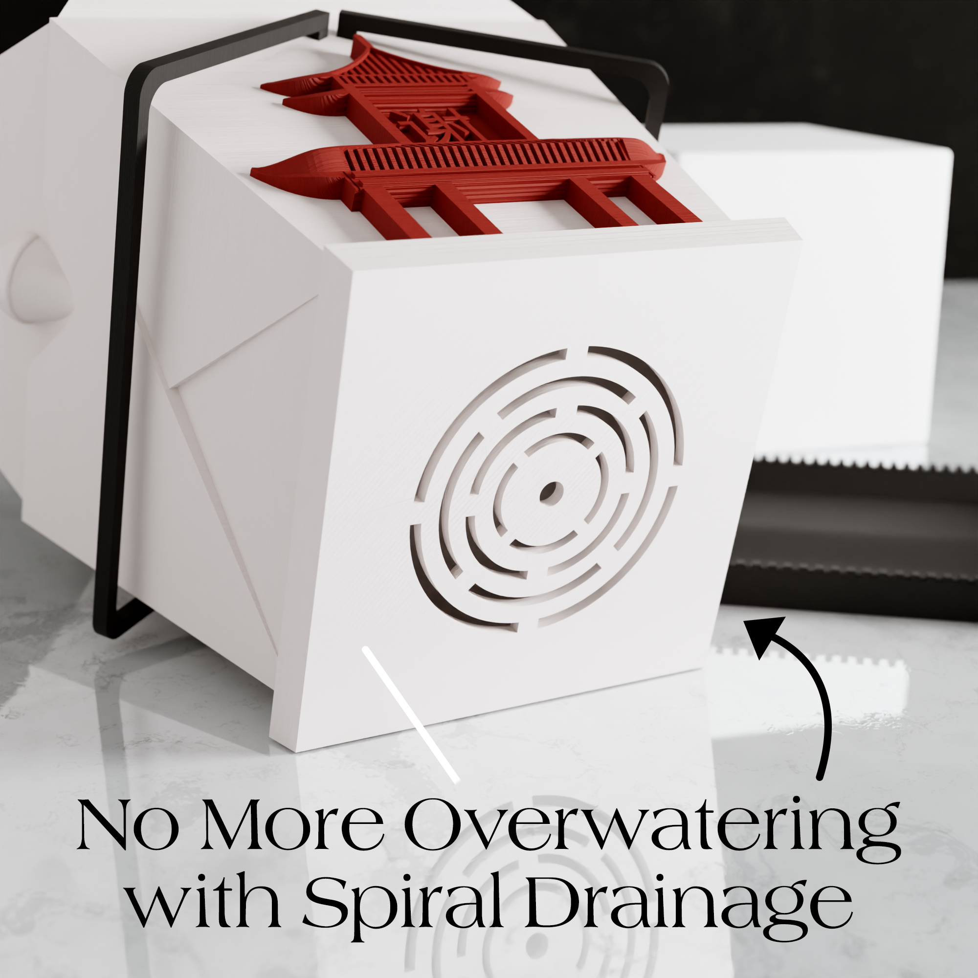 Modernized Pottery - Vente Pot - Pot de fleurs chinois original en forme de boîte à emporter8