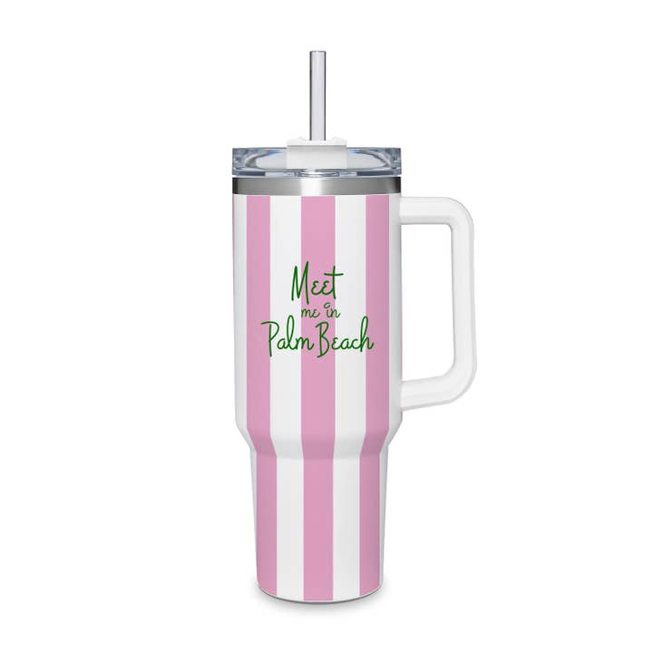 Water Tumbler (Pink/White) - Meet me Custom for wholesale by Toss Designs