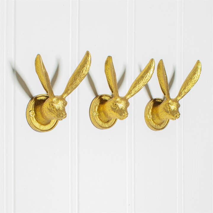 Sass & Belle Europe - Venta al por mayor Ganchos de pared - Gancho dorado para orejas de conejo