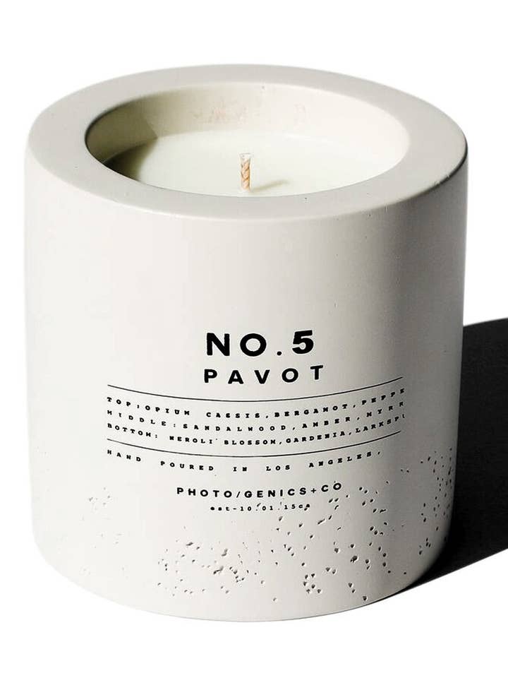 NO.05 PAVOT CONCRETE CANDLE for wholesale by Photogenics + Co
