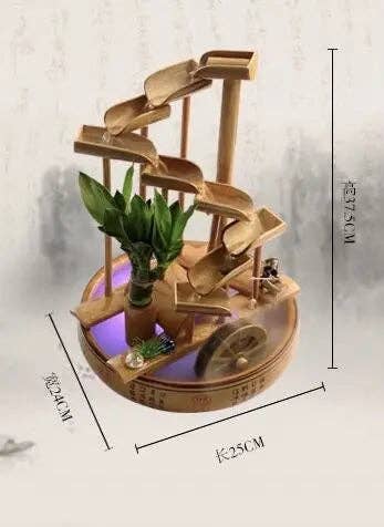 everythingbamboo – wholesale Decorative tabletop object – Bamboo Handmade Handcrafted Water Feature Fountain With Basin Flowing Water Wheels Home Decor Many Styles6