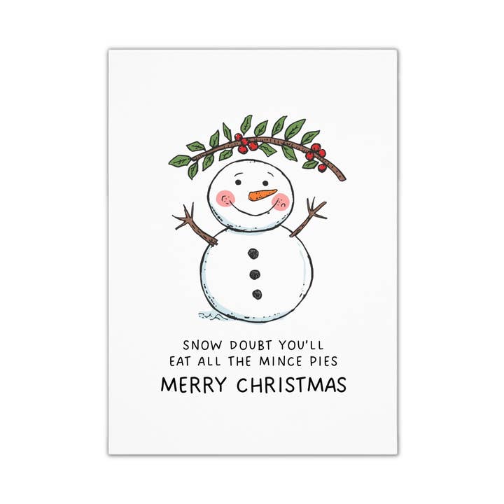 Funny Christmas Card - Snow Pun for wholesale by Smirk & Scribble