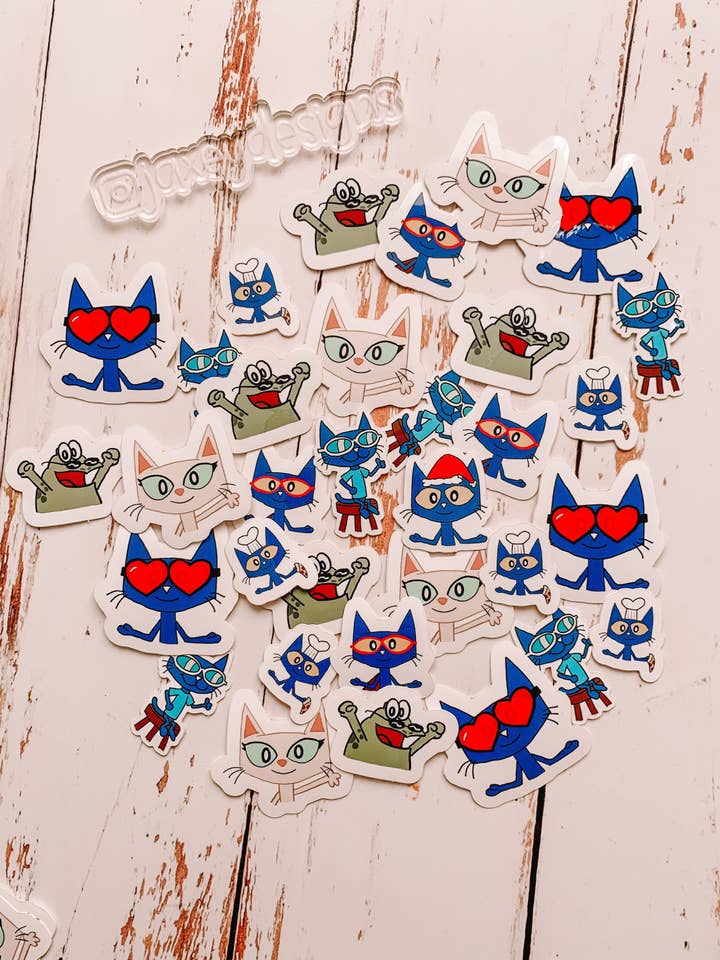 Pete Variety Sticker Pack | Cat | Kids for wholesale by Jaxey Designs