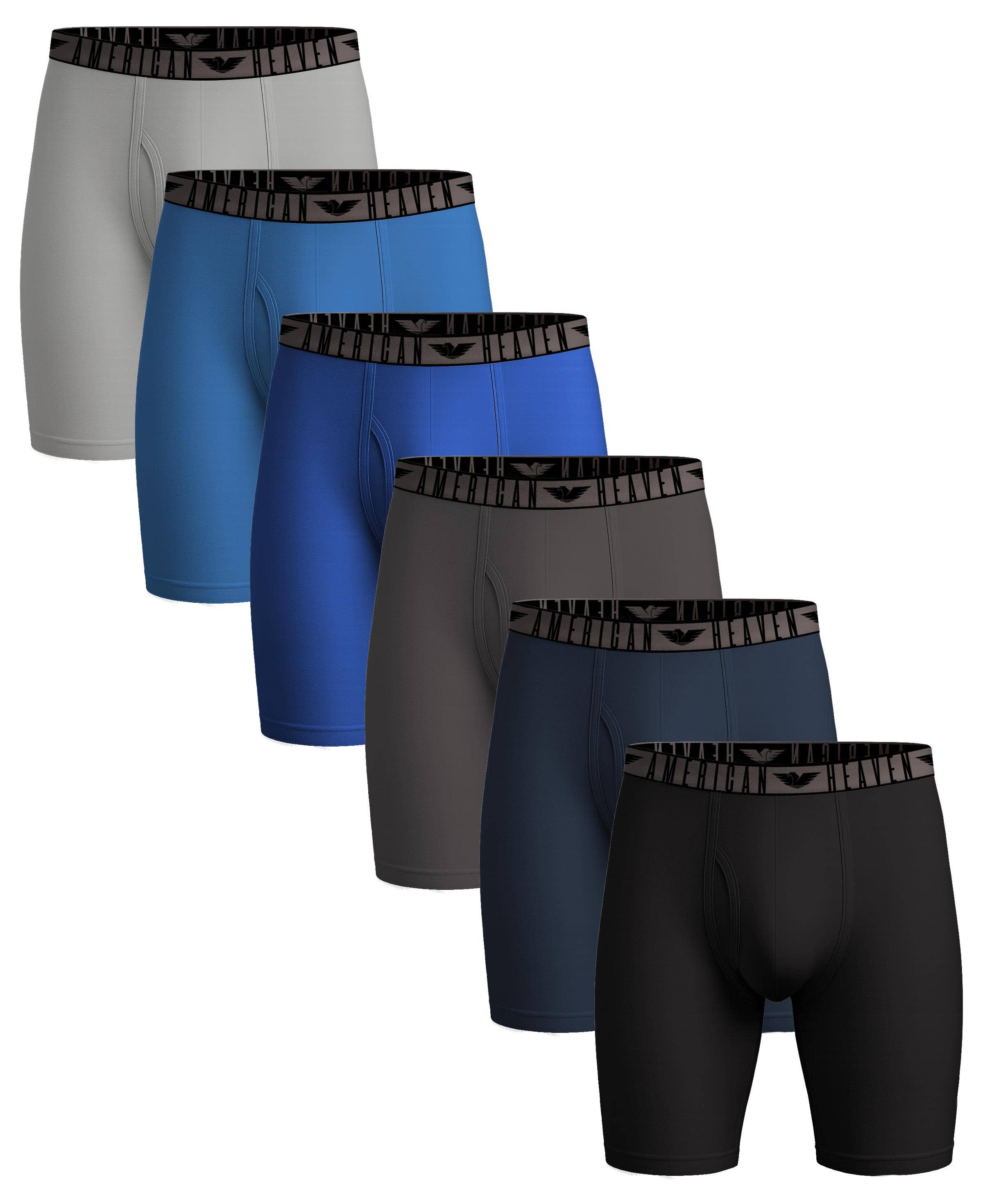 I-Wear Brands - Vente Sous-vêtements – homme - Lot de 6 boxers ultra doux au genou avec braguette pour hommes9