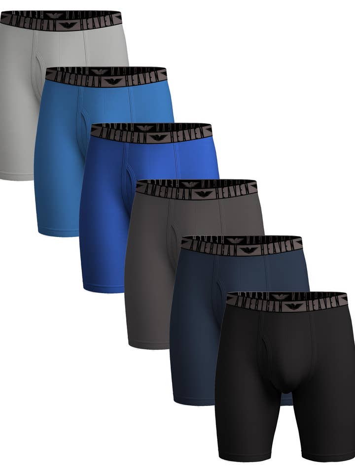 I-Wear Brands - Vente Sous-vêtements – homme - Lot de 6 boxers ultra doux au genou avec braguette pour hommes9