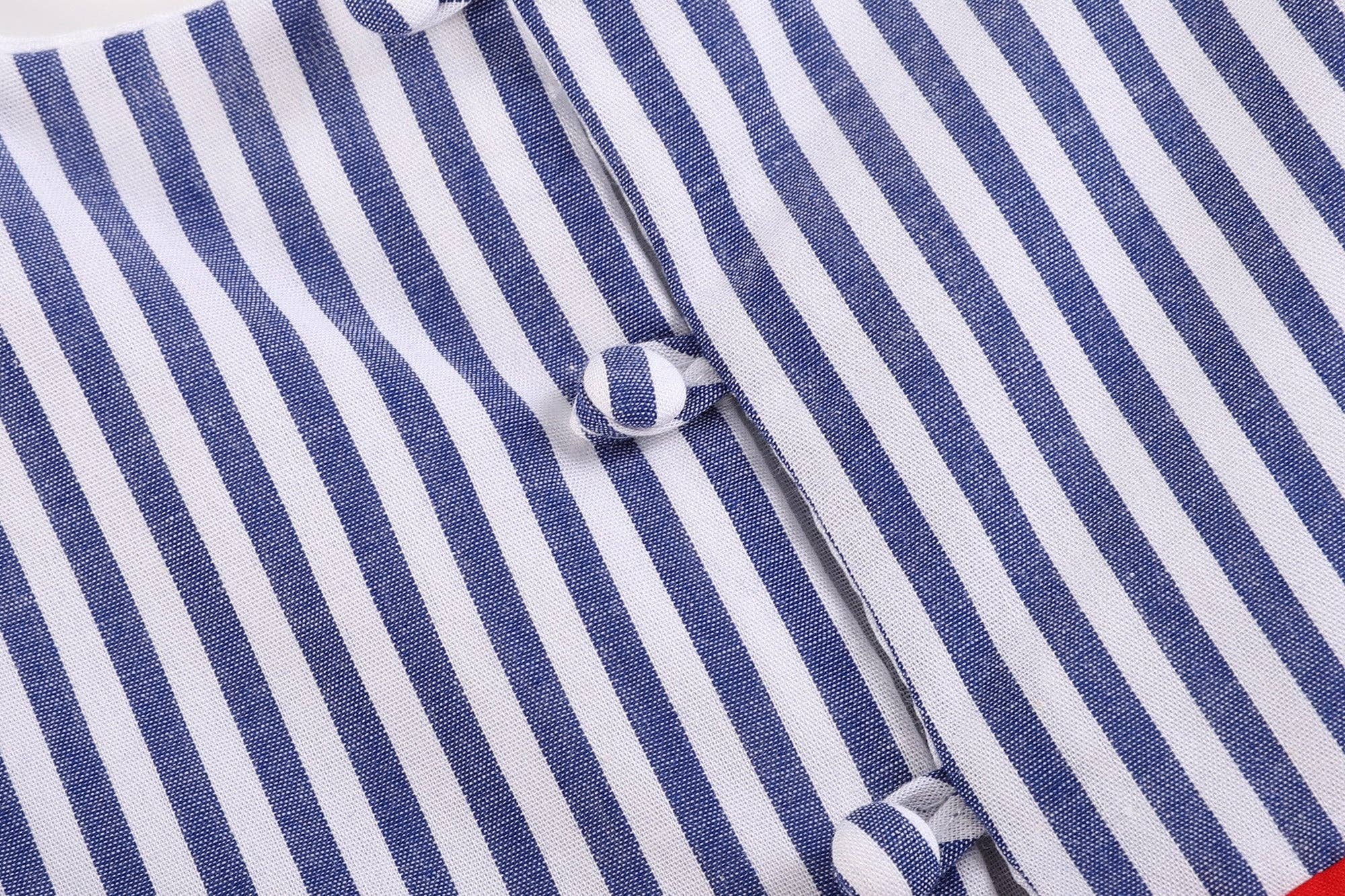 Lil Cactus - Wholesale Dress - Kids - Navy Blue and Red Ruffle Dress3