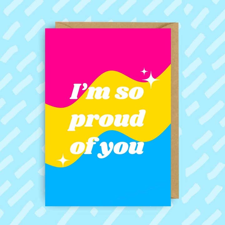 Tarjeta de felicitación para pansexuales por salir del armario | Orgullo LGBT para venta al por mayor de The Queer Store