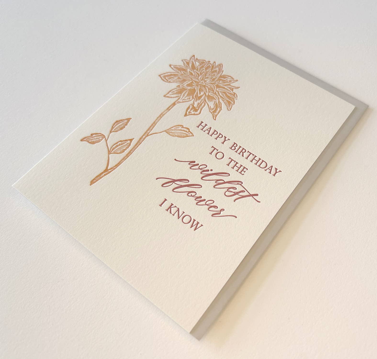 Rust Belt Love Paperie - Wholesale Birthday Card - Happy Birthday, Wildest Flower I Know  Letterpress Card1