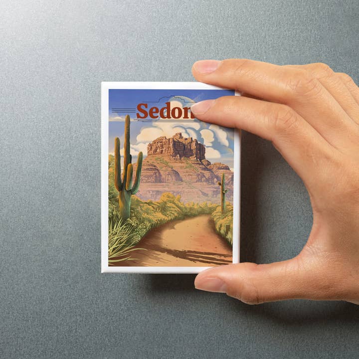 Lantern Press - Wholesale Magnet - MAGNET Sedona, Arizona, Bell Rock Lithograph5