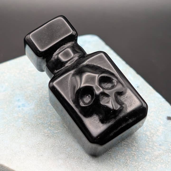 Obsidian Poison Bottle - "Whiskey" Style for wholesale by The Crystal Tabby
