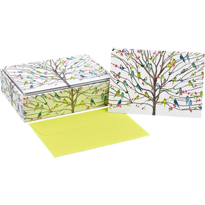 Peter Pauper Press - Wholesale Stationery/Notecard Set - Tree of Budgies Note Cards2