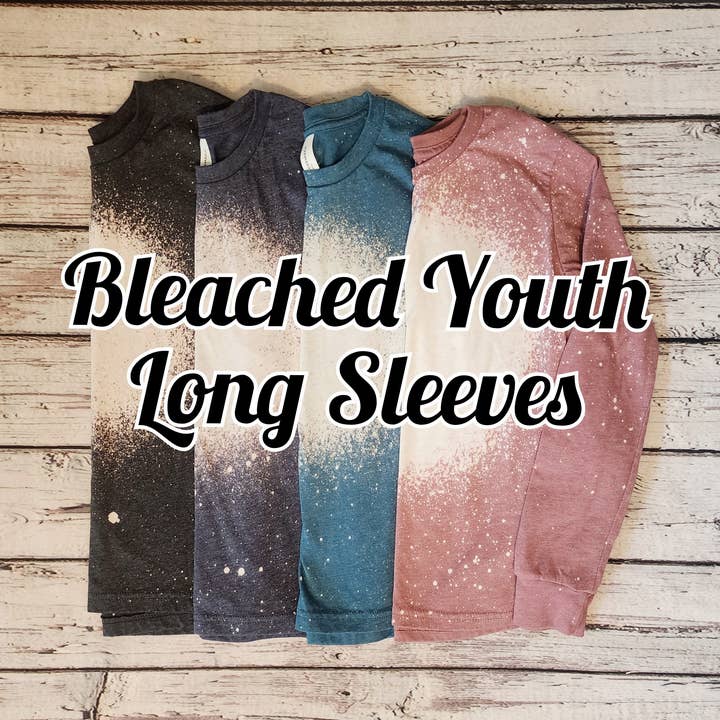 Bella+Canvas® Blank Bleached Long Sleeve Shirts for wholesale by Shirts & Giggles