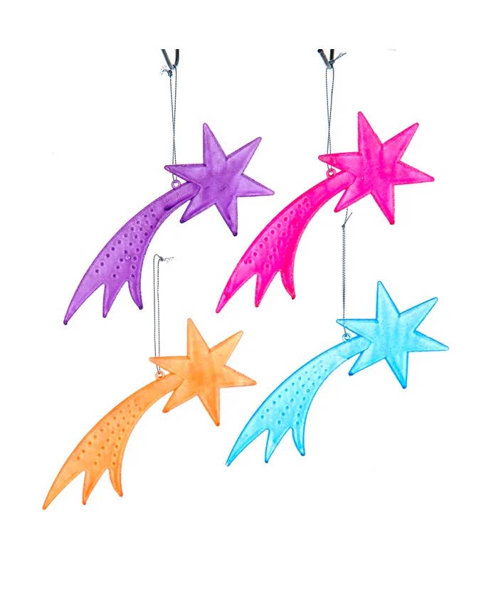 Kurt S. Adler, Inc. - Wholesale Ornament - 7" Plastic Shooting Star Glow Ornament 4 Assorted