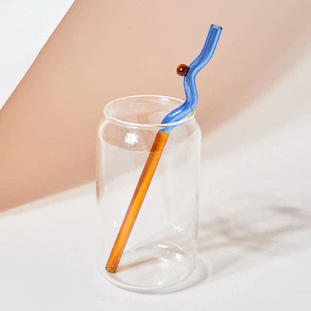 Filtrum Home - Wholesale Drinking Straw - Curvy Glass Straw Set2