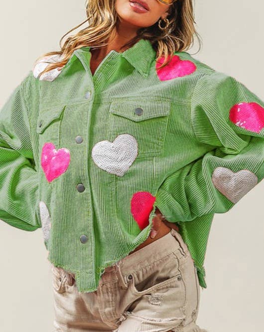 HIDDENBRAND - Wholesale Jacket - Women's - Love Sequins With Loose Corduroy Fleece Jacket9