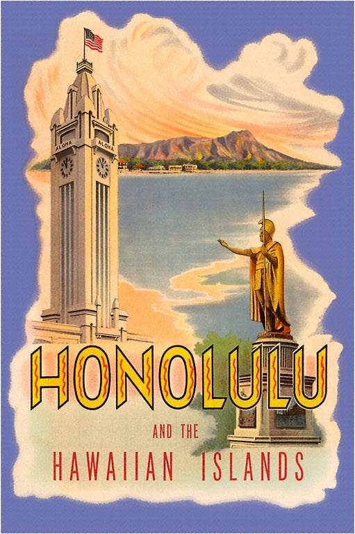 Found Image Press - Venta al por mayor Pegatina - Pegatina HI-231 Honolulu y las Islas Hawaianas, Póster0