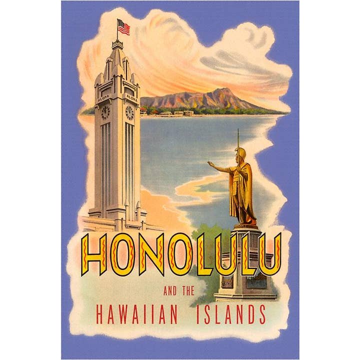 Found Image Press - Venta al por mayor Pegatina - Pegatina HI-231 Honolulu y las Islas Hawaianas, Póster