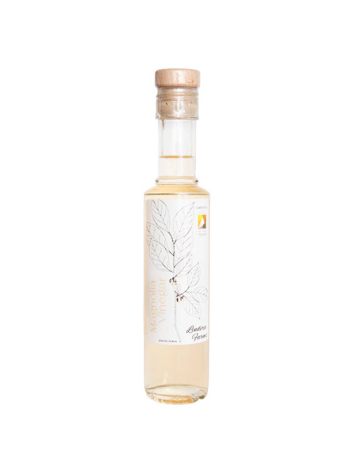 Magnolia Vinegar for wholesale by Lindera Farms Foraged Pantry