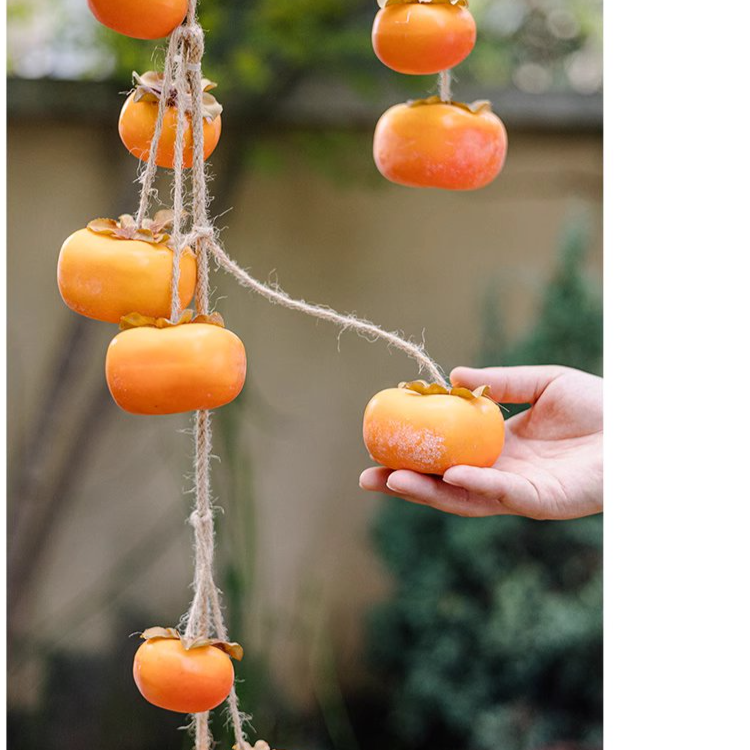 Rustic Reach - Wholesale Artificial Plant - Artificial Persimmon Fruit String Decor 33.8" Long1