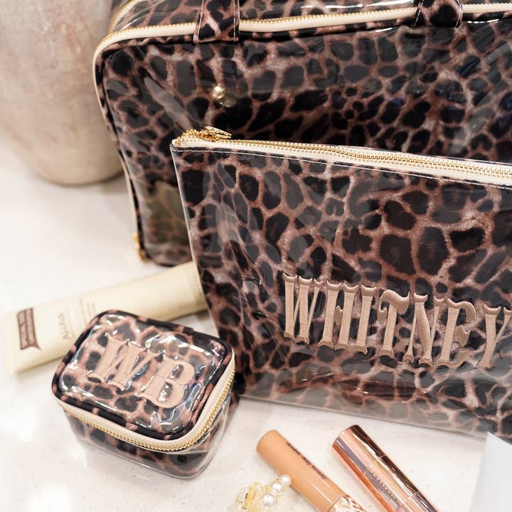 KENZKUSTOMZ - Vente Trousses de maquillage/cosmétique - Léopard - Sac à revêtement transparent3