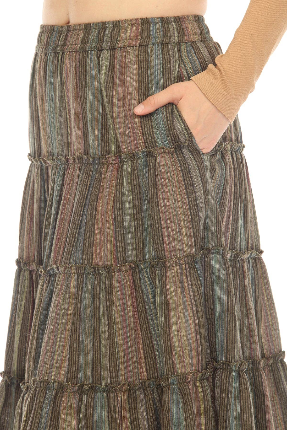 Lakhays Collection Inc. - Wholesale Rok - Dames - Twirl midi-rok met 5 lagen7